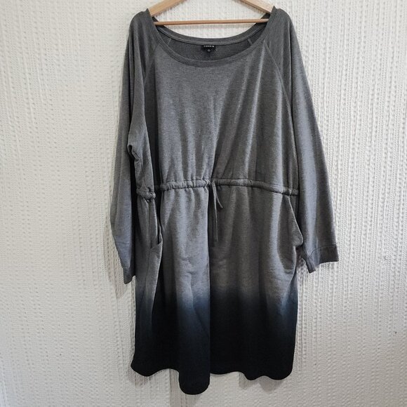 Torrid Plus Size Off-Shoulder Skater Dress  French Terry Heather Grey Dip Dye 4X - Picture 13 of 13